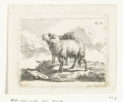 Deux moutons debout - Frédéric Théodore Faber