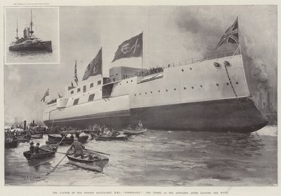 Le lancement de notre plus grand cuirassé, HMS Formidable, le navire tel qu