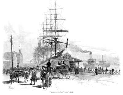 Circular Quay, côté ouest, Sydney, Nouvelle-Galles du Sud, Australie, 1886 - Frederic B. Schell