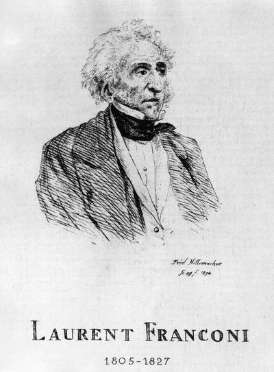 Cirque : Eau-forte par Frédéric Hillemacher, portrait de Laurent Franconi (1805-1827) - dans « Le Cirque Franconi » - Frederic Desire Hillemacher