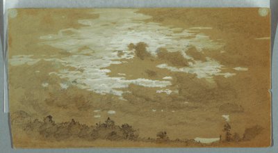 Ciel nuageux sur une crête boisée, Niagara - Frederic Edwin Church