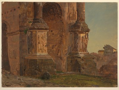 Dessin, Arc de Septime Sévère, Rome, février 1869 - Frederic Edwin Church