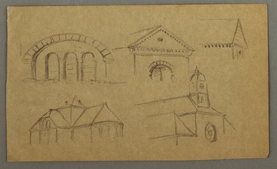 Dessin, études architecturales, Autriche ( ), 1868 - Frederic Edwin Church