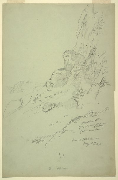 Dessin, base de la colline à l