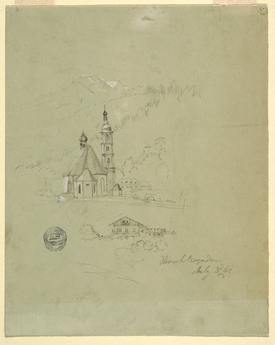 Dessin, Berchtesgaden, Bavière, 3 juillet 1868 - Frederic Edwin Church