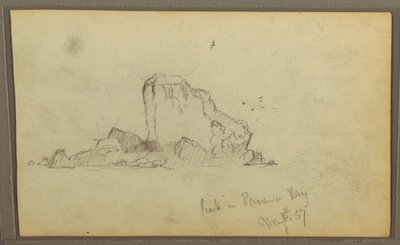 Dessin, Bireds, "Rocher dans la baie de Panama" ; Verso : "Vignes lourdes", 15 mai 1857 - Frederic Edwin Church
