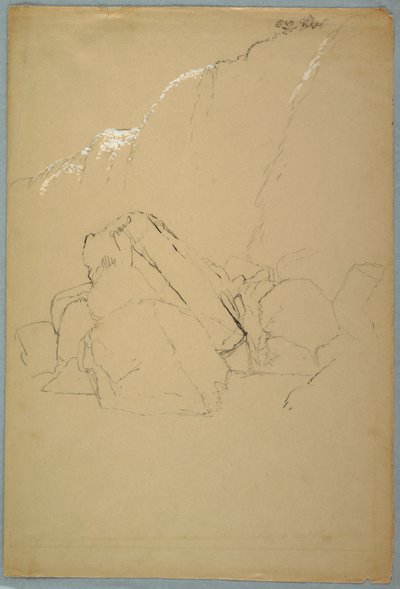 Dessin, Rochers, Banque canadienne, 1858 - Frederic Edwin Church