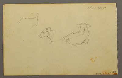 Dessin, garçon appuyé sur un sac, chapeau, 1844 - Frederic Edwin Church