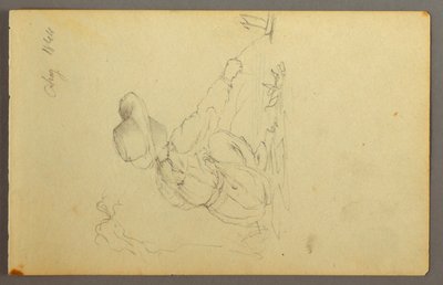 Dessin, garçon tirant un voilier, 1844 - Frederic Edwin Church