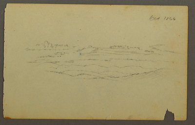 Dessin, Grand paysage vallonné avec des nuages, 1844 - Frederic Edwin Church