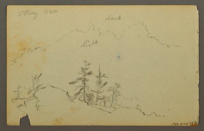 Dessin, Grand paysage vallonné avec des nuages, 1844 - Frederic Edwin Church