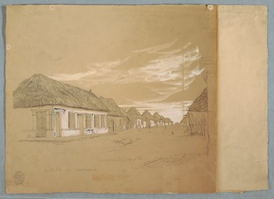 Dessin, Calle de Commerce, Barranquilla, Colombie, mai 1853 - Frederic Edwin Church