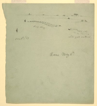 Dessin, Campagna, Rome, Italie, 6 mai 1869 - Frederic Edwin Church