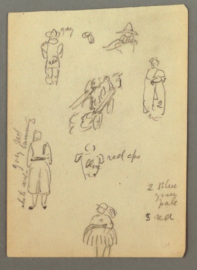 Dessin, charrette, études de figures, peut-être 1868 - Frederic Edwin Church