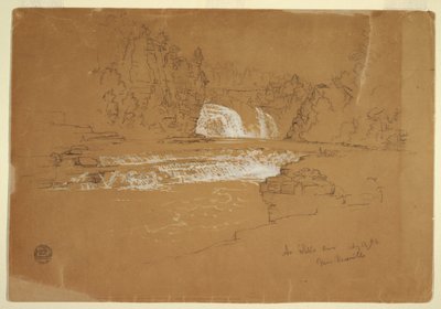 Dessin, Cascades de la rivière Ausable, près de Keesevill, New York, 13 août 1856 - Frederic Edwin Church