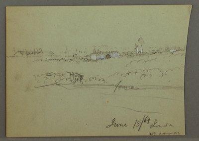 Dessin, ville de Londres, peut-être 1869 - Frederic Edwin Church