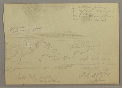 Dessin, étude de nuages, 28 juillet 1871 - Frederic Edwin Church
