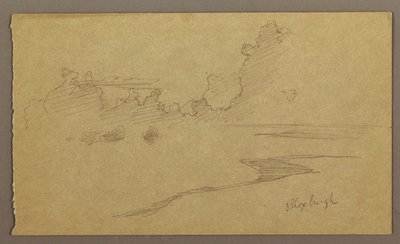 Dessin, Nuages et rivage, "Bloxburgh", août 1865 - Frederic Edwin Church