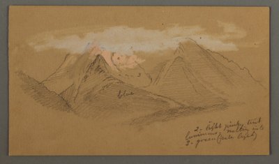 Dessin, Nuages sur des pics montagneux, peut-être 1868 - Frederic Edwin Church