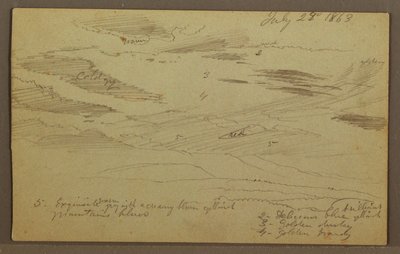 Dessin, ciel nuageux sur la vallée, juillet 1863 - Frederic Edwin Church