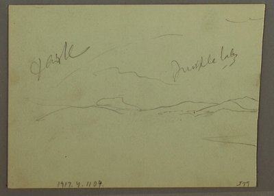 Dessin, Ciel nuageux, flanc de colline, 1870 - Frederic Edwin Church