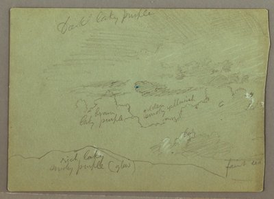 Dessin, ciel nuageux sur une crête, peut-être 1871 - Frederic Edwin Church