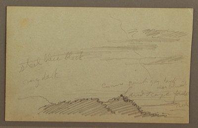 Dessin, ciel nuageux, peut-être années 1860 - Frederic Edwin Church