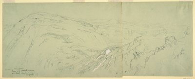 Dessin, vue lointaine de Damas, Syrie, 7 mai 1868 - Frederic Edwin Church