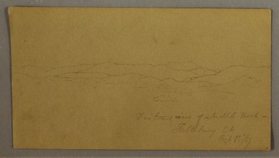 Dessin, vue lointaine du mont Saddleback, Maine, 1er octobre 1867 - Frederic Edwin Church