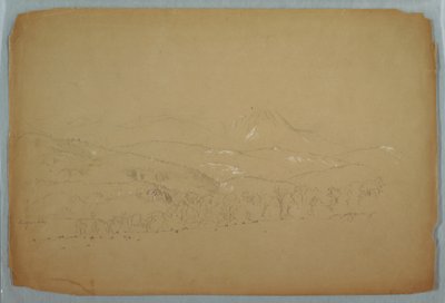 Dessin, vue lointaine du Katahdin vu de l