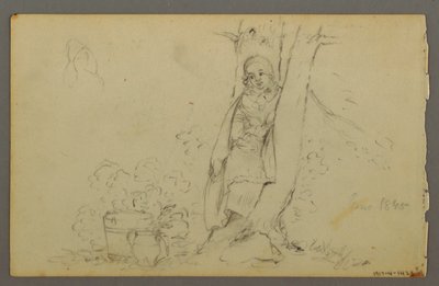 Dessin, bâtiments de ferme éloignés, 1844 - Frederic Edwin Church