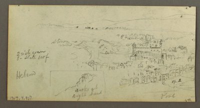 Dessin, maison à dôme, maison avec escalier, février peut-être 1868 - Frederic Edwin Church