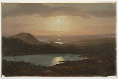 Dessin, lac Eagle vu de la montagne Cadillac, île Mount Desert, Maine, 1850-60 - Frederic Edwin Church