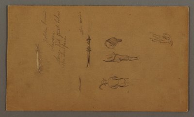 Dessin, études de figures, figure dans un bateau, poisson, peut-être 1868 - Frederic Edwin Church