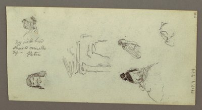 Dessin, études de figures, crête, peut-être 1868 - Frederic Edwin Church