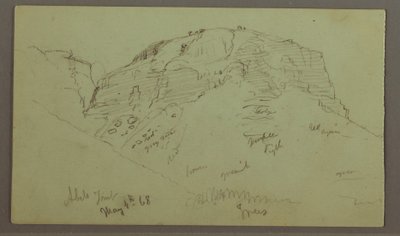Dessin, Flat Rocky Hill, 4 mai 1868 - Frederic Edwin Church