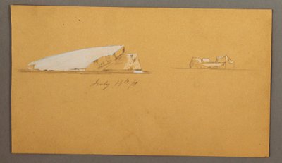 Dessin, icebergs flottants, 16 juillet 1859 - Frederic Edwin Church