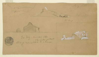 Dessin, icebergs flottants, 2 juillet 1859 - Frederic Edwin Church