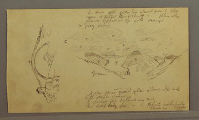 Dessin, Glacier, pont et maison, septembre 1868 - Frederic Edwin Church