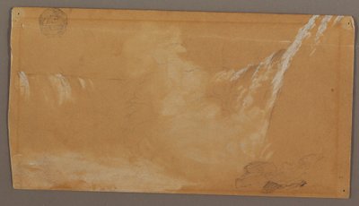 Dessin, la plus grande partie des chutes en fer à cheval, vue du côté canadien de la rivière Niagara, peut-être 1858 - Frederic Edwin Church