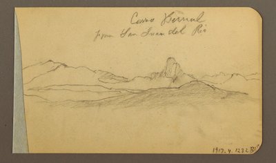 Dessin, chaînes de collines et de montagnes, San Bernal Peak, 1889 - Frederic Edwin Church