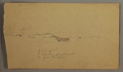 Dessin, collines, arc-en-ciel, peut-être 1865-66 - Frederic Edwin Church