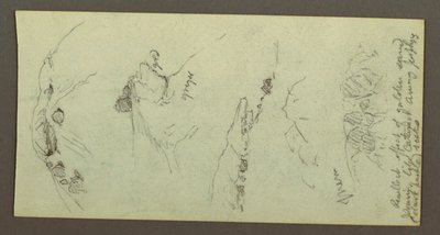 Dessin, sommet de colline avec rochers, peut-être 1868 - Frederic Edwin Church