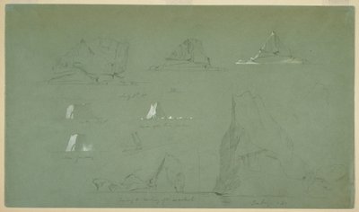 Dessin, Icebergs, 7 et 9 juillet 1859 - Frederic Edwin Church