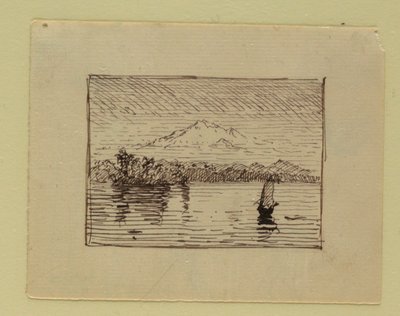 Dessin, paysage imaginaire, vers 1850 - Frederic Edwin Church