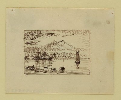 Dessin, paysage imaginaire, vers 1850 - Frederic Edwin Church
