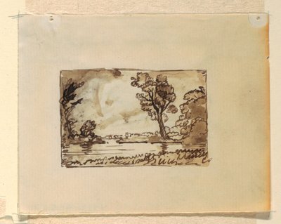 Dessin, paysage imaginaire avec, vers 1870-73 - Frederic Edwin Church