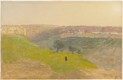 Dessin, Jérusalem depuis le mont des Oliviers, mars 1868 - Frederic Edwin Church