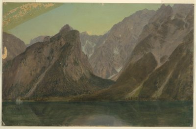 Dessin, Koenigseee, près de Berchtesgadan, Bavière, 1868 - Frederic Edwin Church