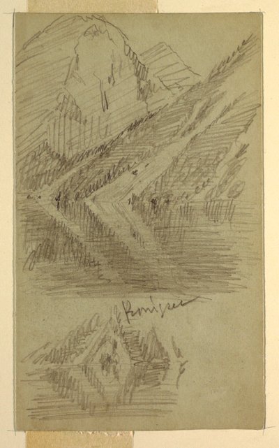 Dessin, Königssee, Berchtesgaden, Bavière, juin ou juillet 1868 - Frederic Edwin Church